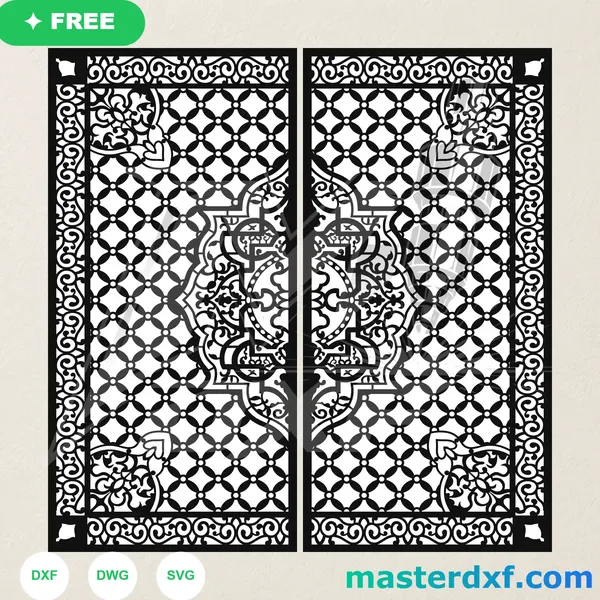 Moroccan Circle Trellis Medallion DXF Panel for CNC Screens DXF File